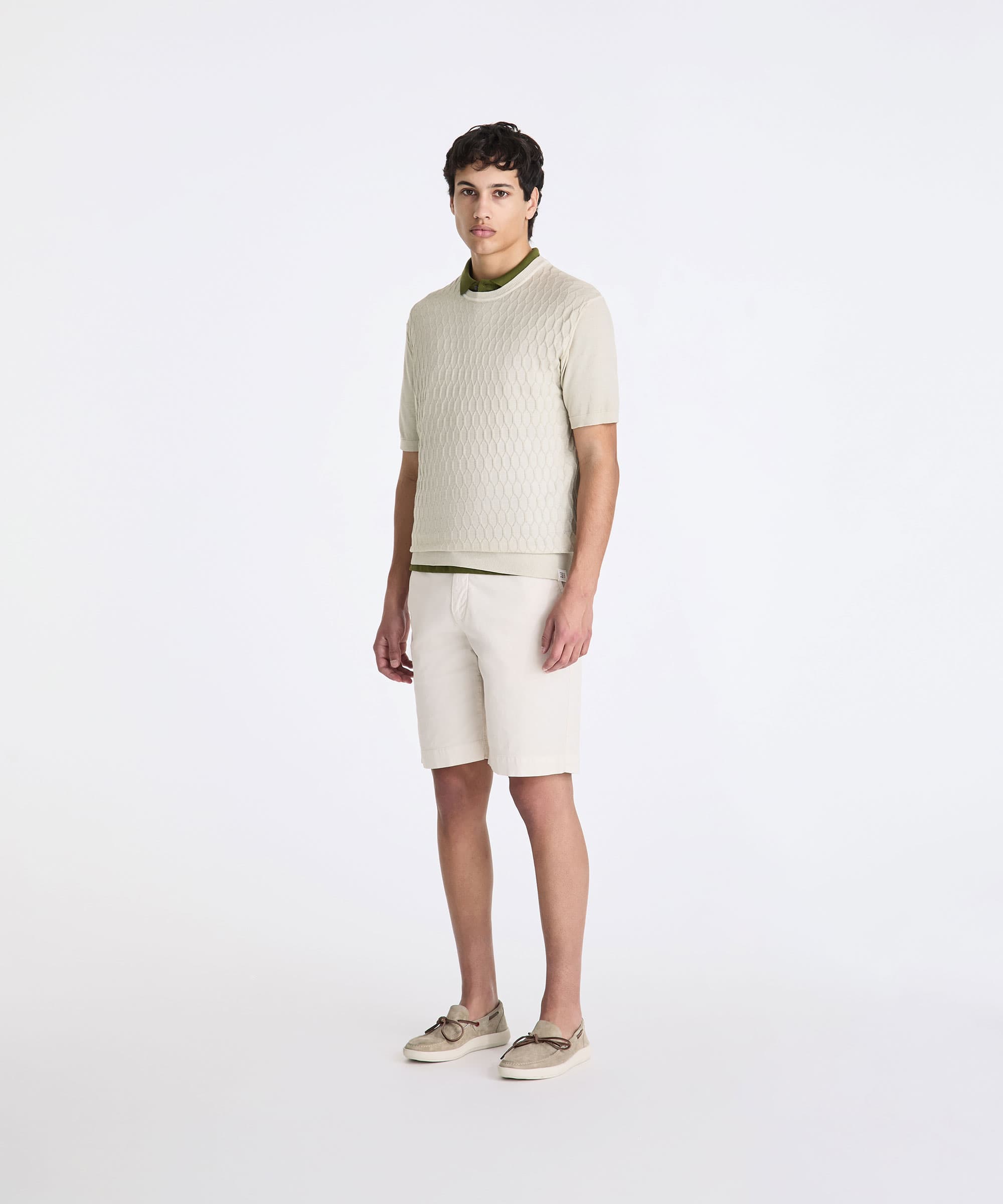 T-shirt con motivo geometrico, PERGAMENA, Taglia: XL