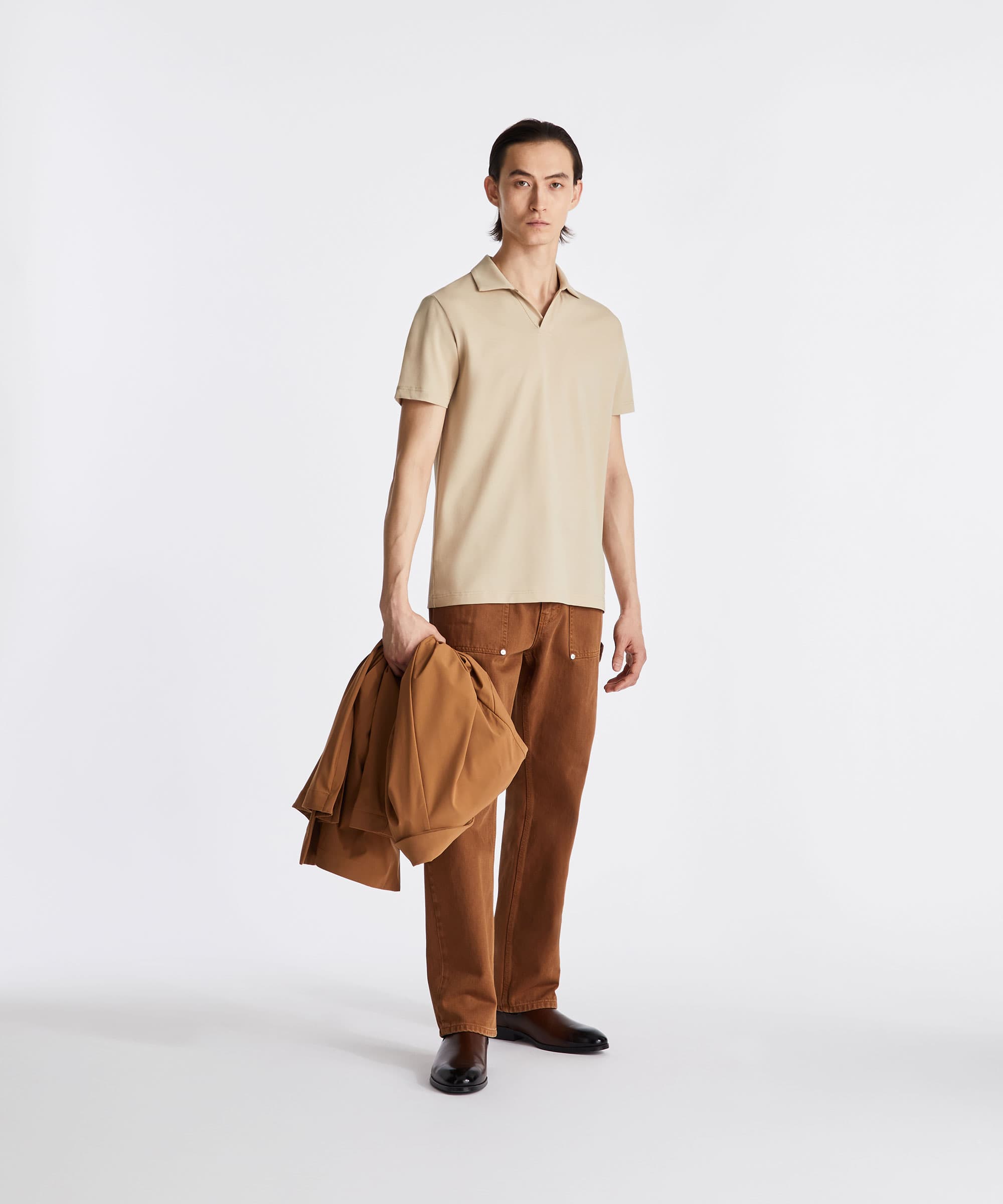 Polo in tricot di cotone, in punto piqué, GRIGIO SILICE, Taglia: XXL