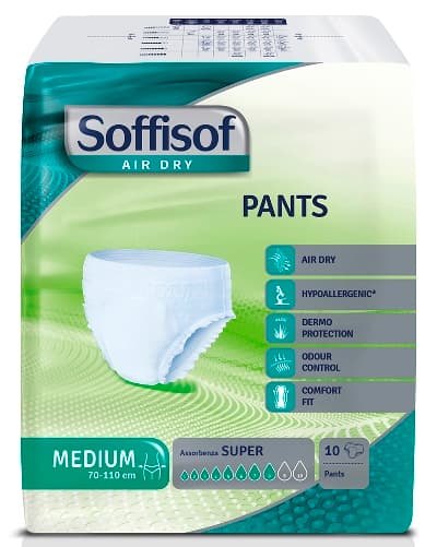 Soffisof Air Dry Super Pants Per Incontinenza Misura Medium 10 Pezzi