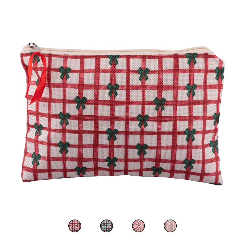 <p>Pochette natalizia in tessuto, Natale coi fiocchi</p>