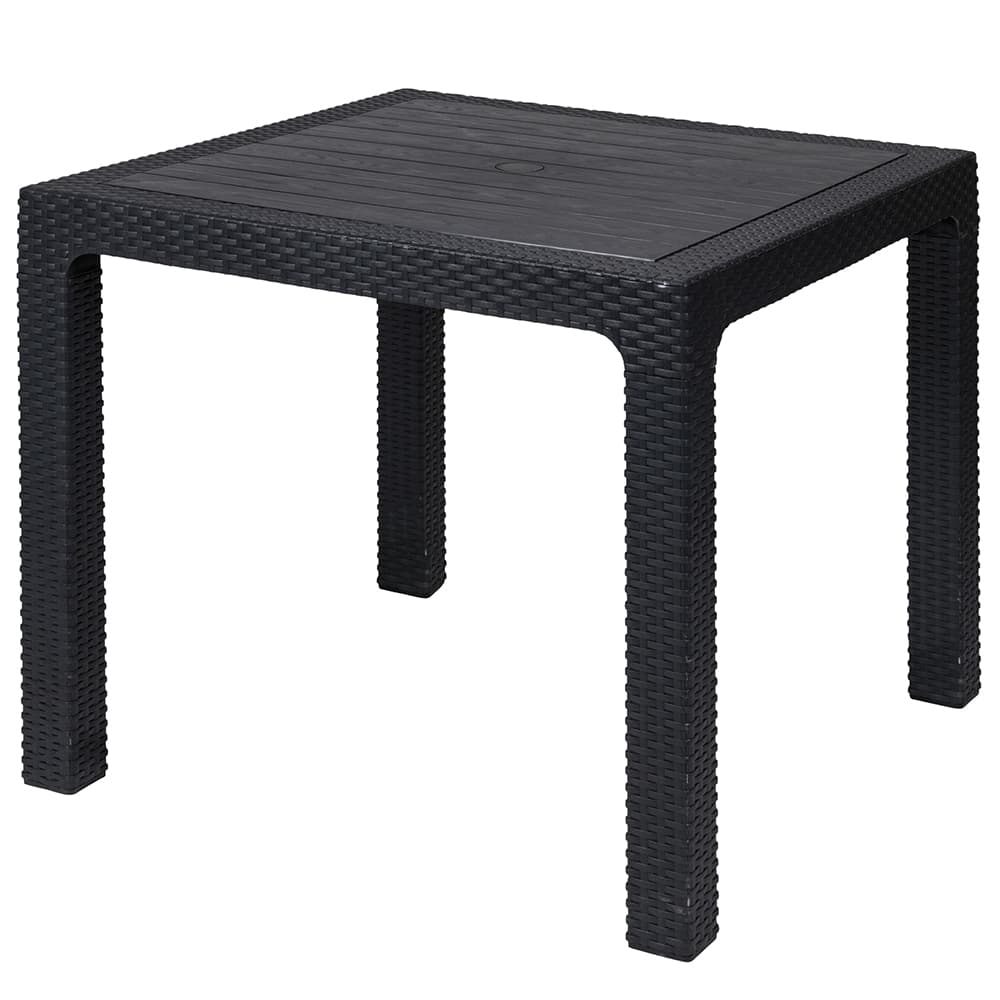<p>Tavolo quadrato da esterno 80x80 cm effetto rattan, antracite, Esté</p>