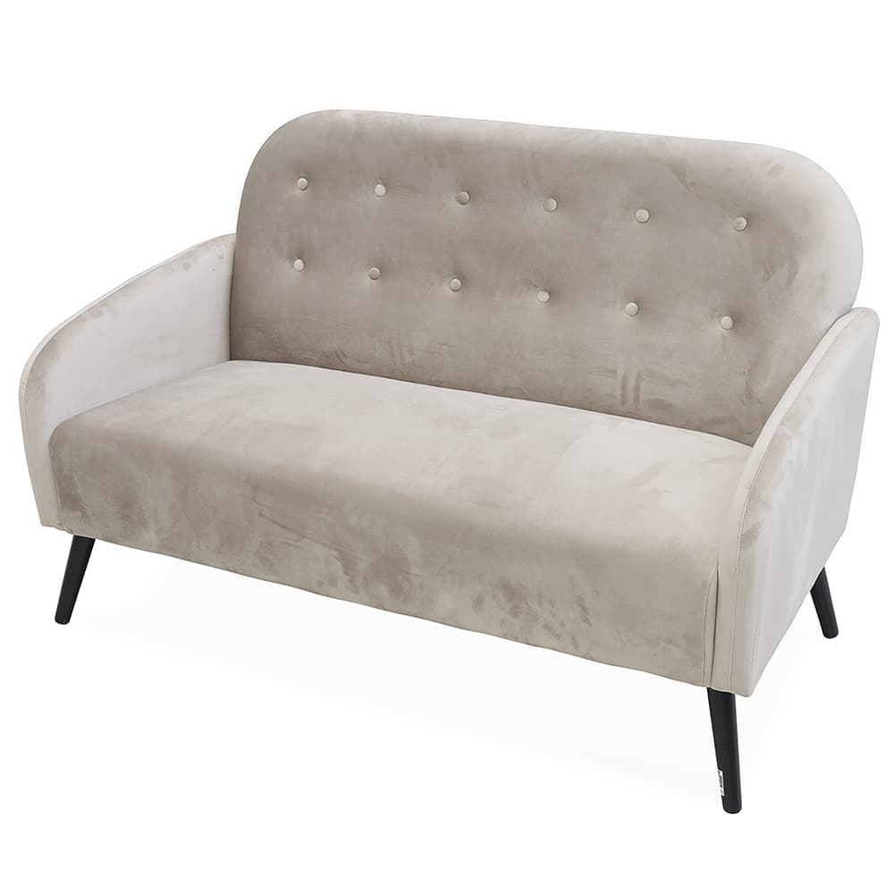 <p>Divano 2 posti design vintage, tortora, Sibilla</p>