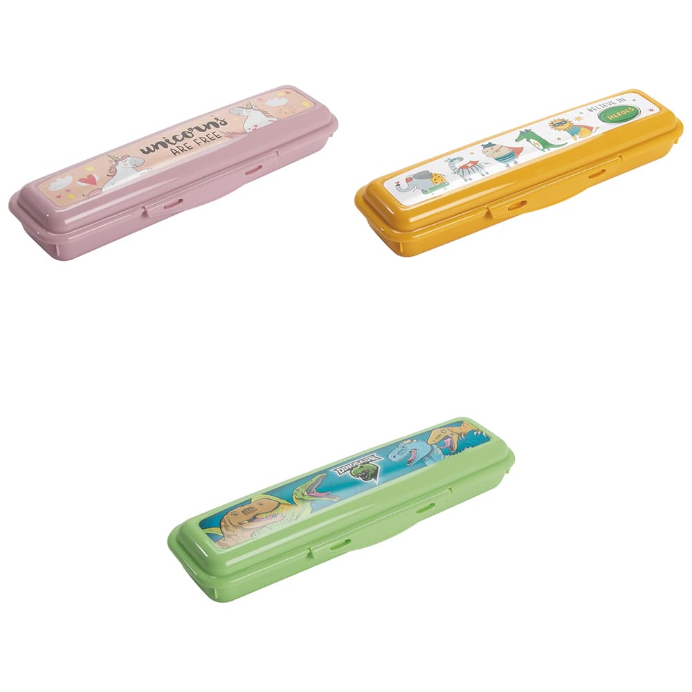 <p>Astuccio rettangolare porta posate in plastica pp, Fantasy Animals</p>