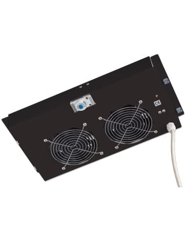 Gruppo di ventilazione a soffitto per Rack 19'' 2 Ventole Nero