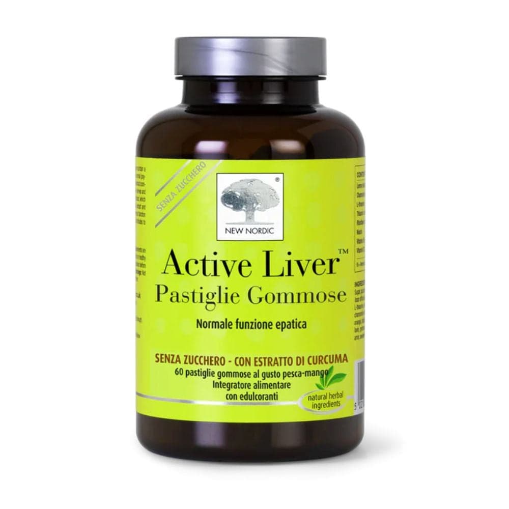 New Nordic Active Liver Pastiglie Gommose Senza Zucchero Integratore Fegato in Salute, 60 Gummies