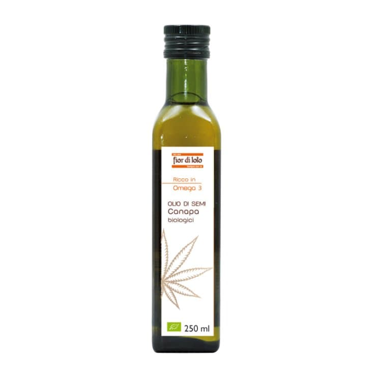 Fior di Loto Olio di canapa bio - Olio alimentare biologico per il controllo del colesterolo, 250 ml