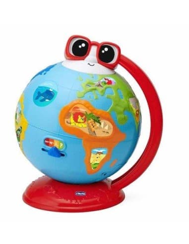 Chicco edu globe | mappamondo educativo parlante per imparare geografia e sviluppare logica | +300 frasi, quiz e canzoni
