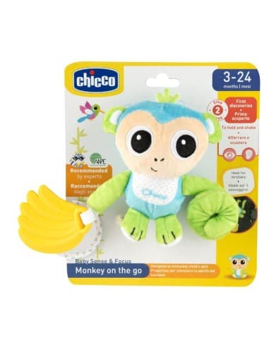 Chicco sonaglio musicale a forma di scimmietta: stimola i sensori dei bambini
