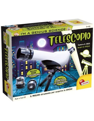 I'm genius telescopio con ottiche intercambiabili, treppiedi, poster, manuale illustrato