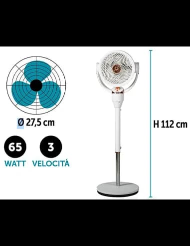 Ventilatore a piantana, 27x112 cm, abs bianco, 65 w