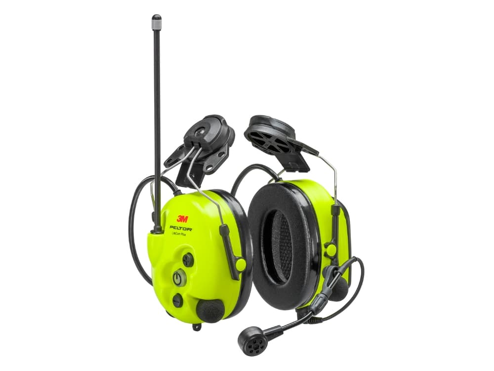 Cuffie antirumore ad alta visibilit�� 3M Peltor LiteCom Plus PMR con attacco per elmetto, 32dB