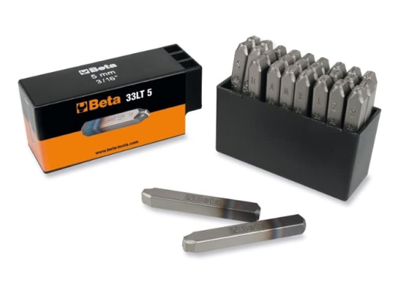 Set 27 punzoni con lettere A-Z e & Beta 33LT altezza caratteri 4mm per marcatura acciaio